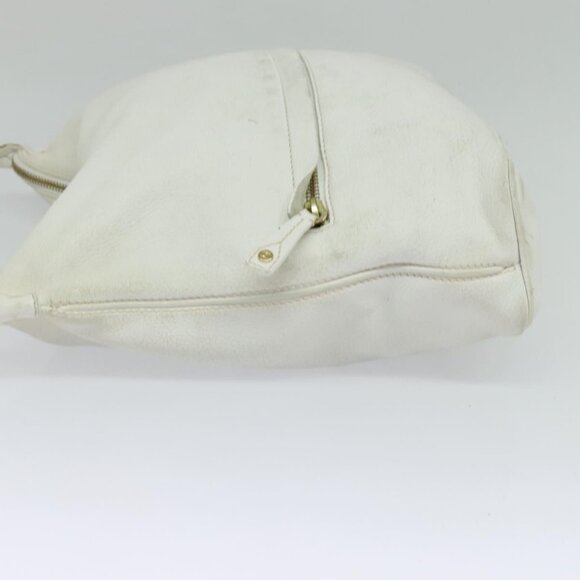 CELINE Shoulder Bag Leather White Auth fm4520 - Picture 4 of 14